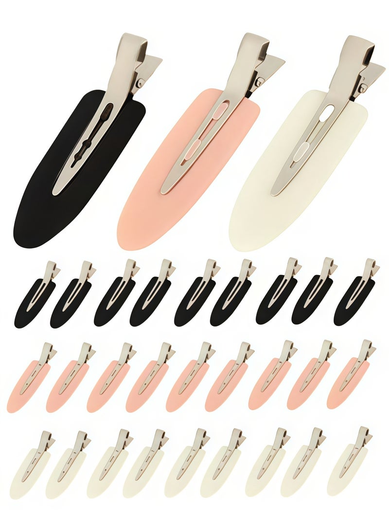 Lesha 30Pcs No Bend Hair Clips No Crease Makeup Hair Clip Duckbill Clips No Dent Creaseless Flat Clip Alligator Hair Barrettes for Salon Hairstyle Women Girls Makeup Accessories(Black, Pink, White) - Image 1