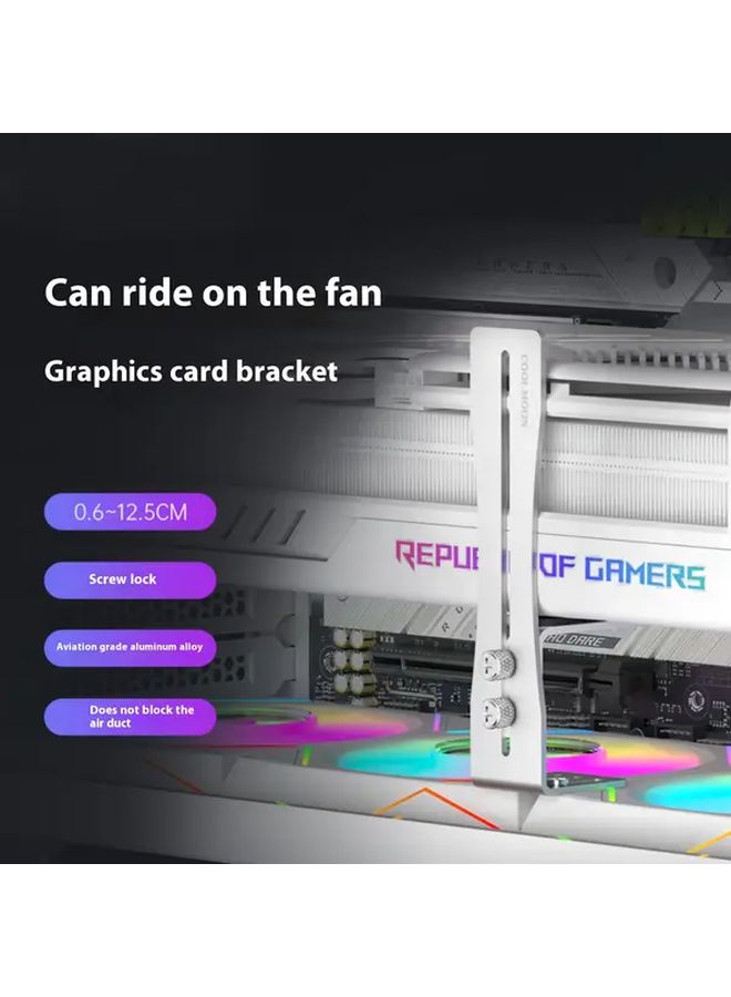 Black All Aluminum Vertical GPU Mounting Bracket Heavy Duty PCIe Holder - Image 2