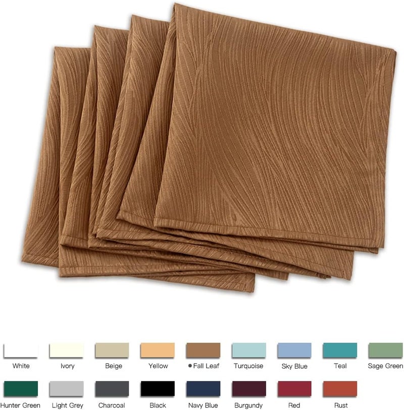 maxmill Fall Cloth Napkins 20 x 20 Inch Swirl Pattern Soft Comfortable and Luxury Serviette for Harvest Thanksgiving Family Dinners Weddings Parties and Banquets Set of 4 Pieces Fall Leaf - Image 4