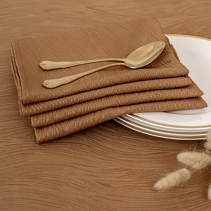 maxmill Fall Cloth Napkins 20 x 20 Inch Swirl Pattern Soft Comfortable and Luxury Serviette for Harvest Thanksgiving Family Dinners Weddings Parties and Banquets Set of 4 Pieces Fall Leaf - Image 2