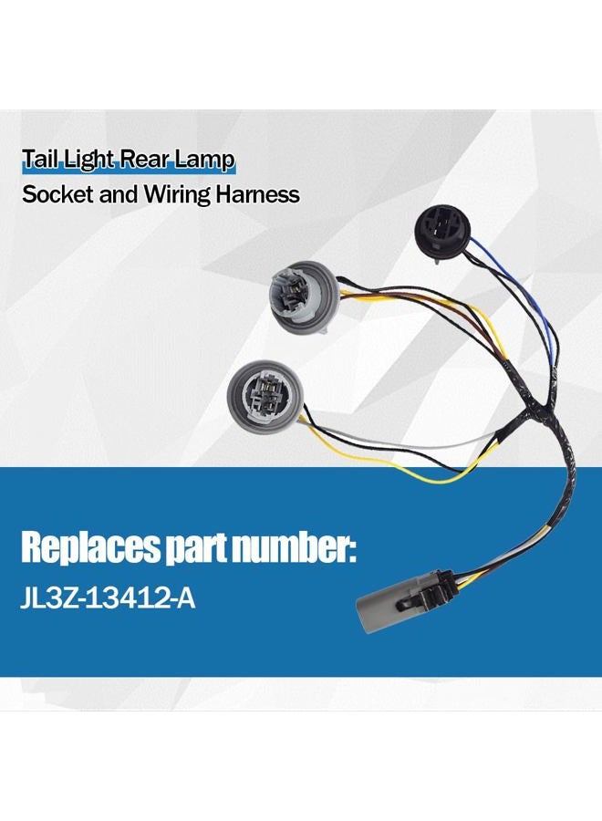 Automkt Tail Light Rear Lamp Socket and Wiring Harness 2018-2020 Ford Pickup F150 JL3Z-13412-A Rear Driver and Passenger Side - Image 3