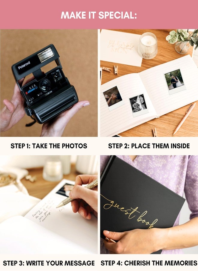 Lamare Wedding Guest Book – Polaroid Guest Book for Wedding Reception, Baby Shower, Birthday, Bridal Shower and Special Event Guestbook – A Stylish Sign in Book for Party - Blank Page - Image 5