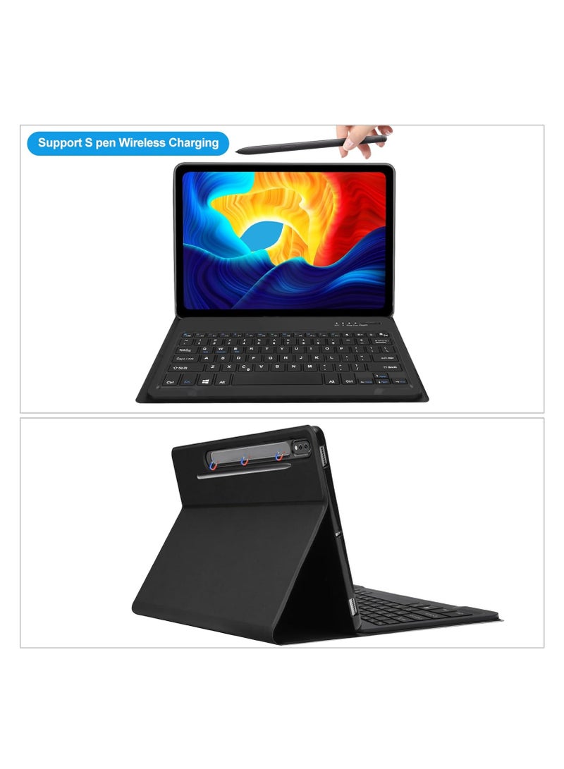 TIGER Galaxy Tab S8 Plus/S7 FE/S7 Plus 12.4” Keyboard Case | Magnetic Detachable Bluetooth Keyboard with Protective Stand Cover | S Pen Charging Support for Tab S8+ 2022, S7 FE 2021, S7+ 2020, Black - Image 3