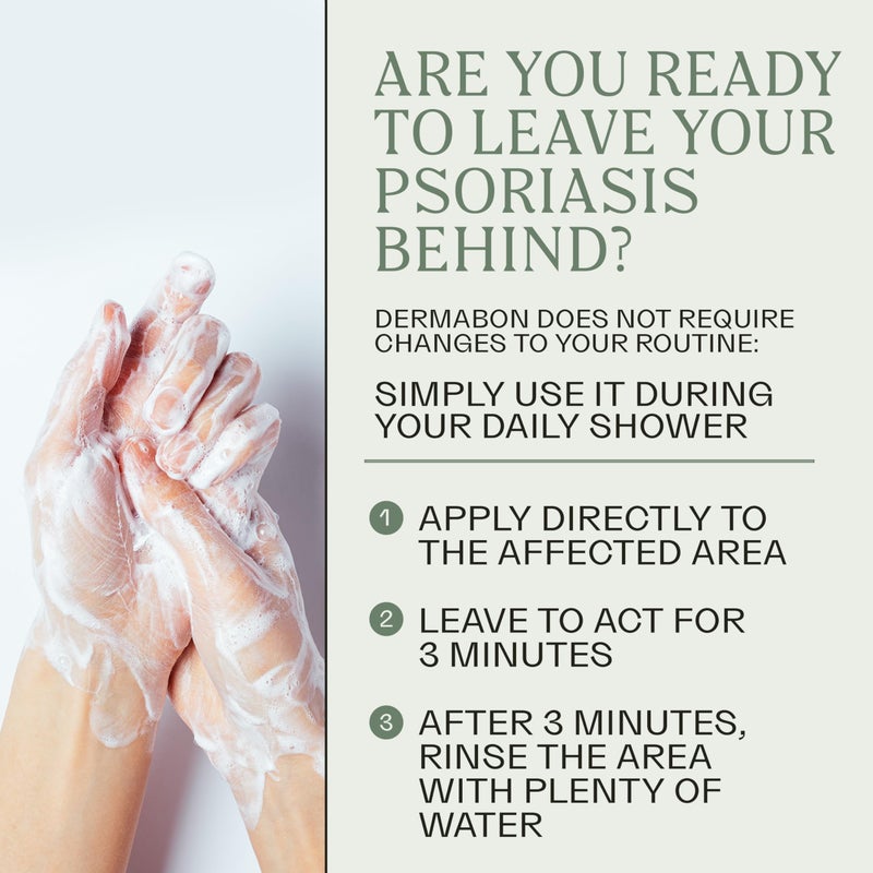 Dermabon Psoriasis Cleanser, Seborrheic Dermatitis & Eczema Soap Bar for Adults - 2% Coal Tar Soap Active Ingredient - Soothes Itching, Reduces Inflammation, Moisturizes Skin,Gentle Daily Use - 3 Pack - Image 5