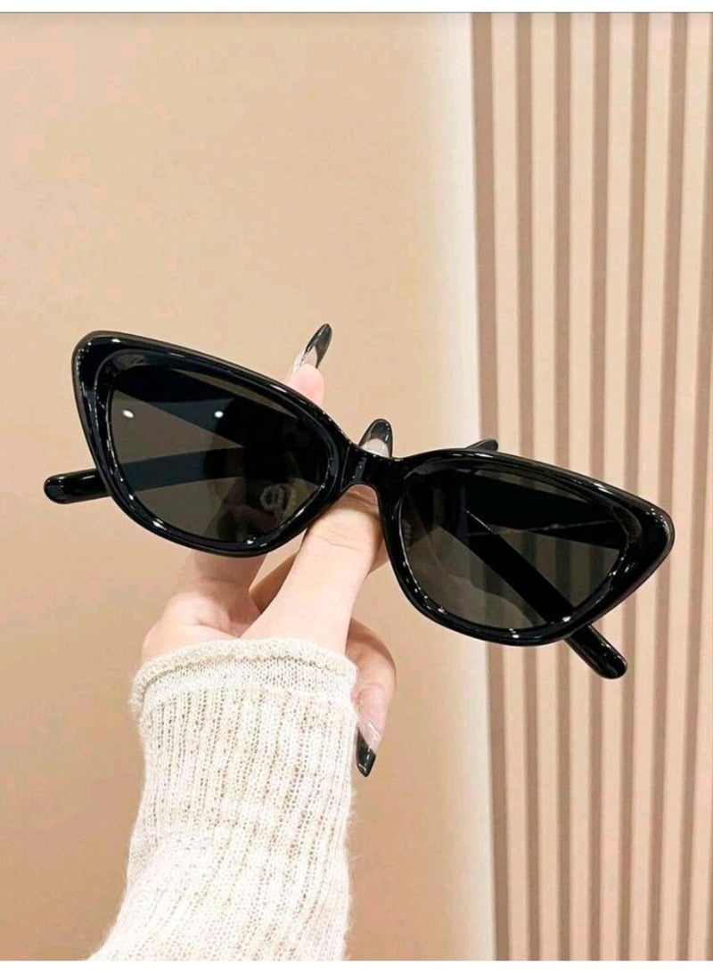 Shein Sunglasses Unisex Cat Eye Black Frame Fashion Sunglasses, Suitable Travel, Vacation, Sports Style - Image 2