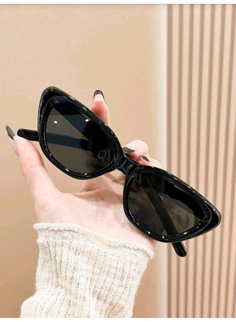 Shein Sunglasses Unisex Cat Eye Black Frame Fashion Sunglasses, Suitable Travel, Vacation, Sports Style - Image 3
