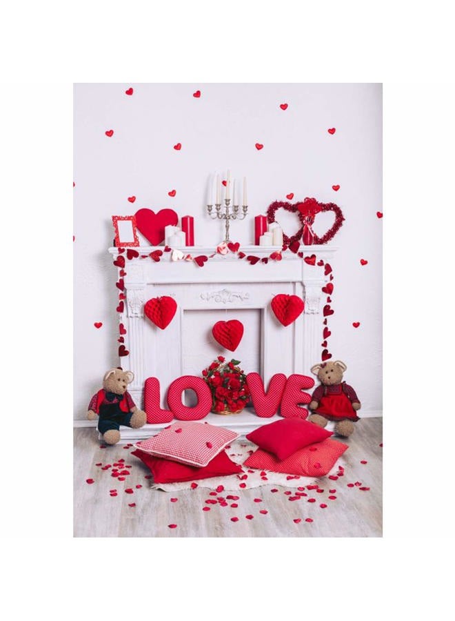 OFILA Love Backdrop 3x5ft Valentine's Day Photography Background Romantic Flowers Petal Anniversary Party Backdrop Video Background - Image 1