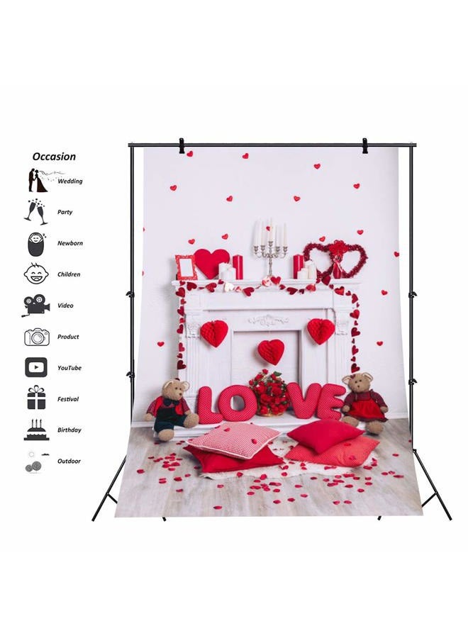 OFILA Love Backdrop 3x5ft Valentine's Day Photography Background Romantic Flowers Petal Anniversary Party Backdrop Video Background - Image 2
