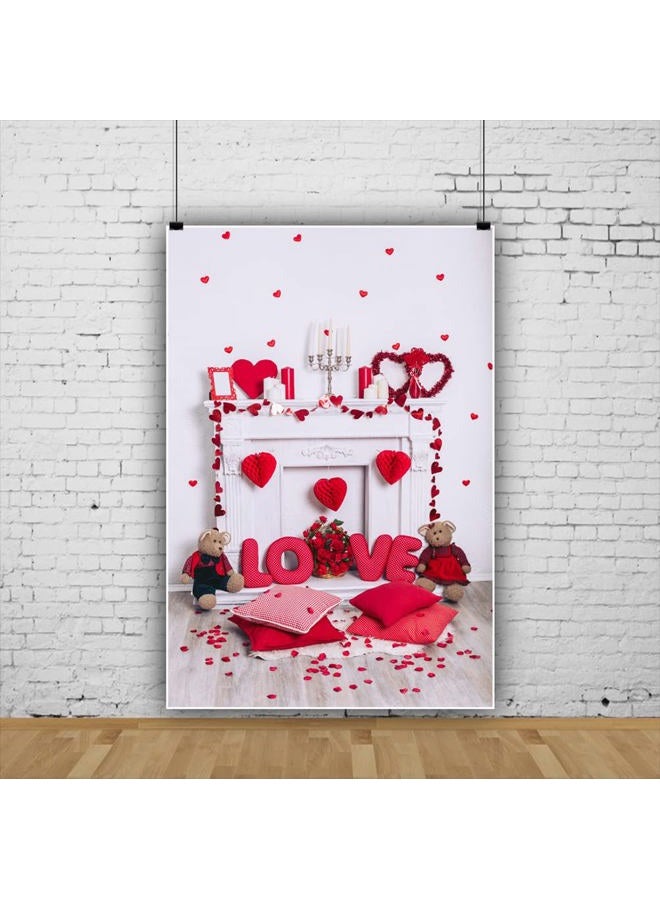 OFILA Love Backdrop 3x5ft Valentine's Day Photography Background Romantic Flowers Petal Anniversary Party Backdrop Video Background - Image 3