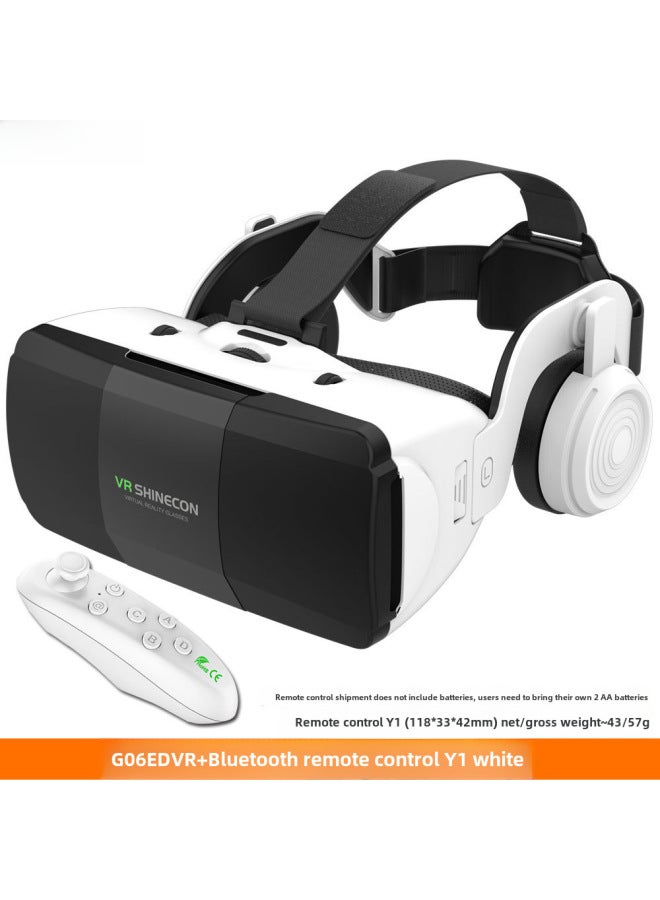 VR Shinecon G06ED Virtual Reality Gaming Helmet Selected Magic Mirror 3D Game Headset For Children Adults Fashion Business Mass-Color:G06ED Y1 WHITE - Image 1