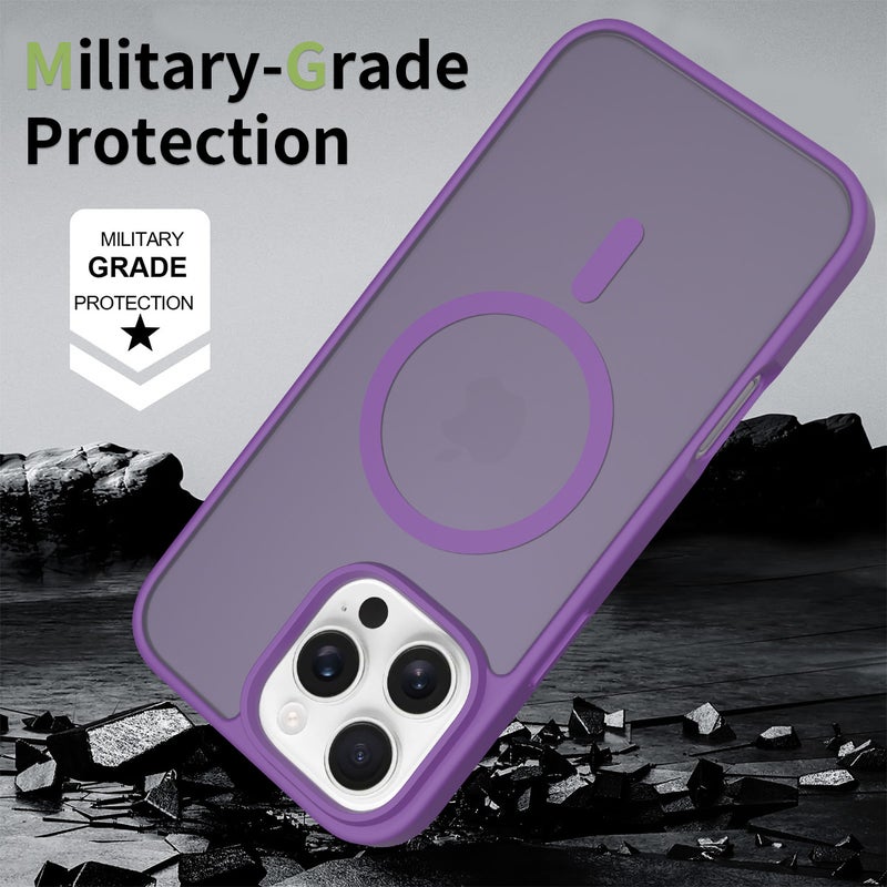 iPhone15Pro Max MagSafe Case Magnetic Back Cover,【Full Shockproof Protection】Translucent Matte Back - Image 4