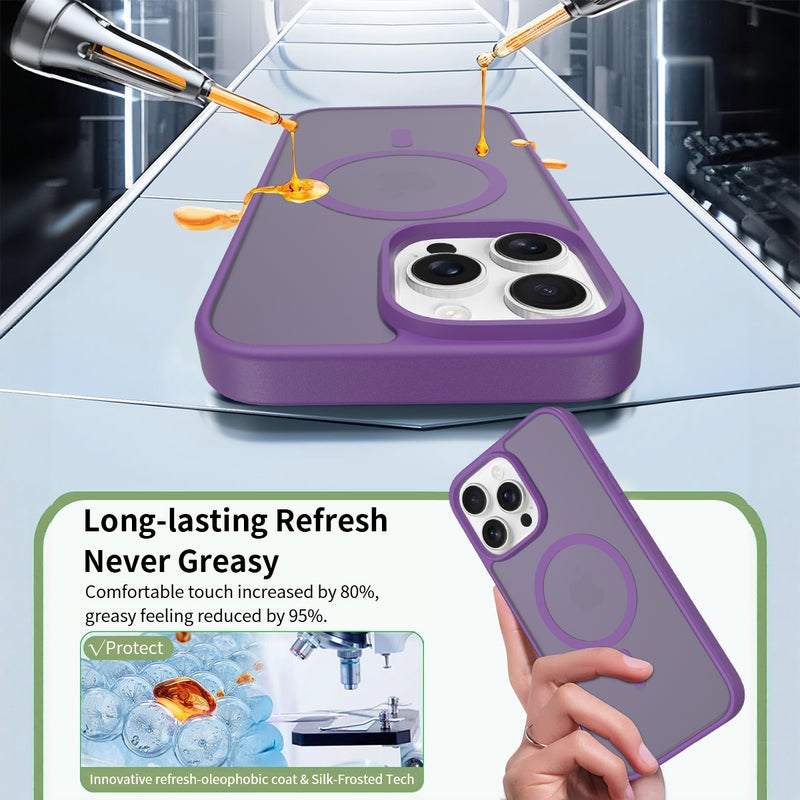 iPhone15Pro Max MagSafe Case Magnetic Back Cover,【Full Shockproof Protection】Translucent Matte Back - Image 5