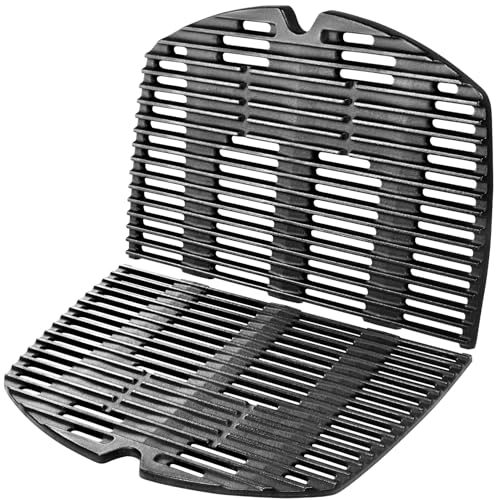 GGC 7646 7584 Grill Grates for Weber Q3200 Q320 Q300 Q3000 Q3100 Gas Grills, 17.8" x 25" Cast Iron Cooking Grates for Weber 586002 57060001 404341 Grill, 2PCS Replacement Accessories for Webber Baby Q - Image 1