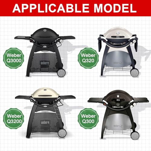GGC 7646 7584 Grill Grates for Weber Q3200 Q320 Q300 Q3000 Q3100 Gas Grills, 17.8" x 25" Cast Iron Cooking Grates for Weber 586002 57060001 404341 Grill, 2PCS Replacement Accessories for Webber Baby Q - Image 3