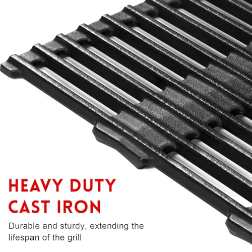 GGC 7646 7584 Grill Grates for Weber Q3200 Q320 Q300 Q3000 Q3100 Gas Grills, 17.8" x 25" Cast Iron Cooking Grates for Weber 586002 57060001 404341 Grill, 2PCS Replacement Accessories for Webber Baby Q - Image 4