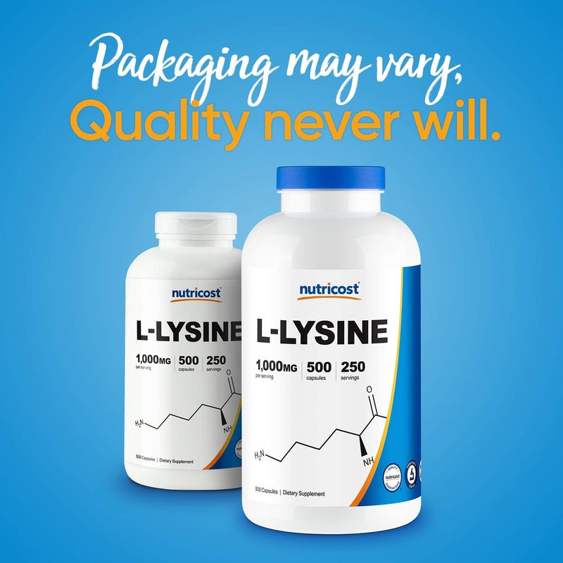 Nutricost LLysine 1000mg Per Serving 250 Servings 500 Capsules  Gluten Free NonGMO 500mg Per Capsule - Image 5