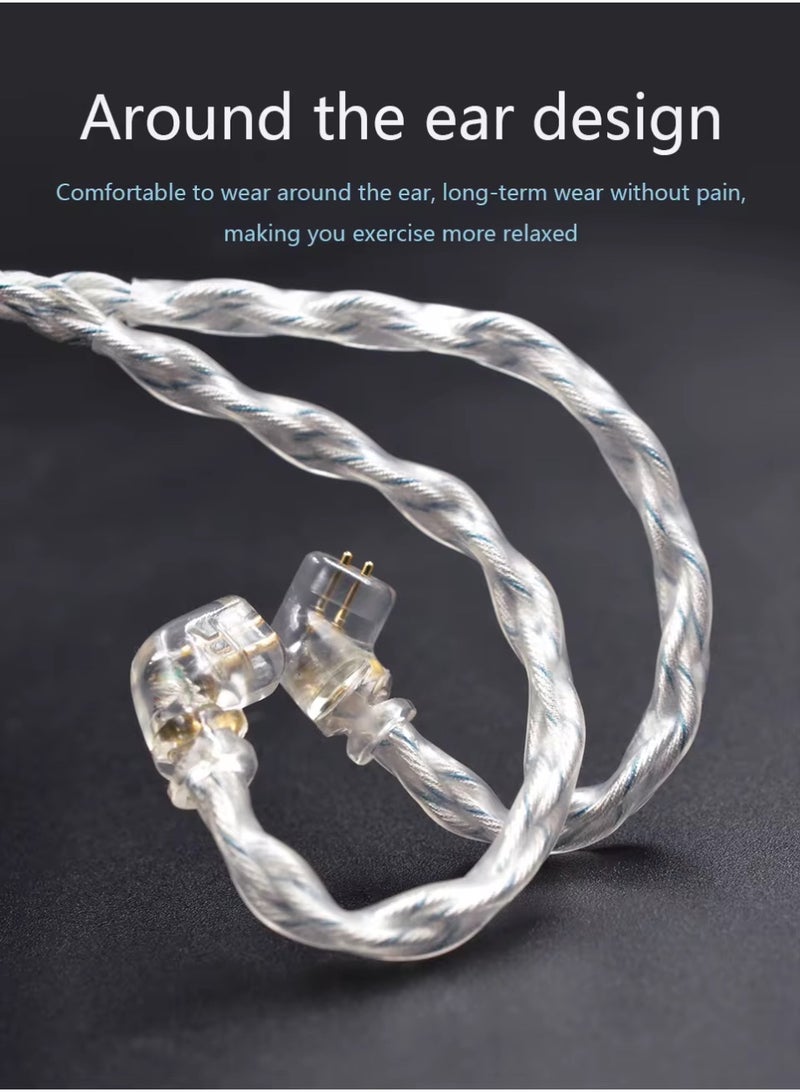 KZ 784 Core Blue-Silver Mixed Silver-Plated Hi-Fi Audio Upgrade Cable, 3.5mm Plug, 2-Pin Connector, Low-Loss High-Purity Replacement Cable for KZ IEM Earphones - Image 5