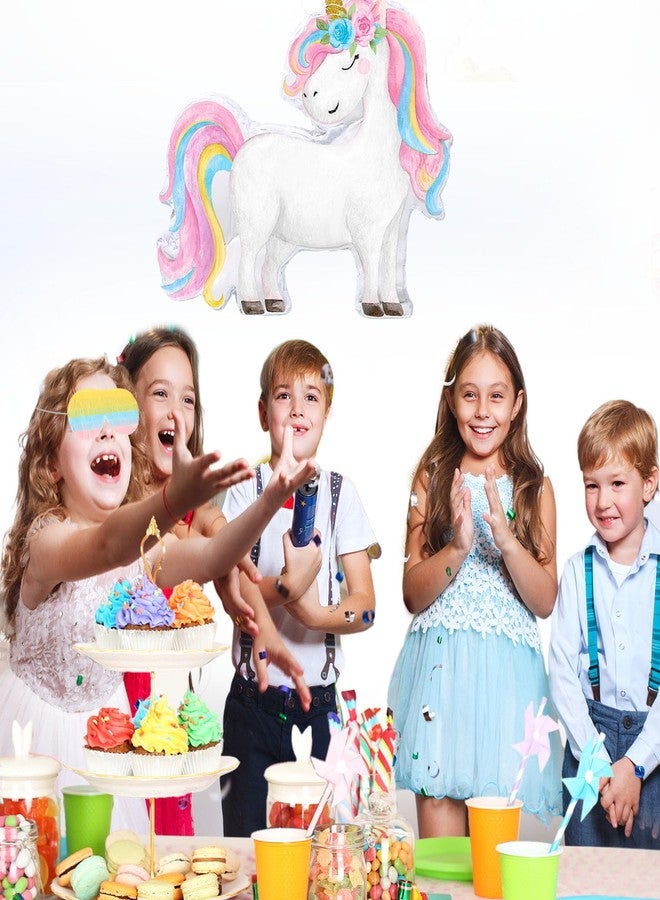 Harrycle Small Unicorn Piñata with Stick Blindfold Piñata Unicorn for Girls Birthday Party Decorations for Girls Birthday Princess Fiestas Colorful Party Supplies - Image 5