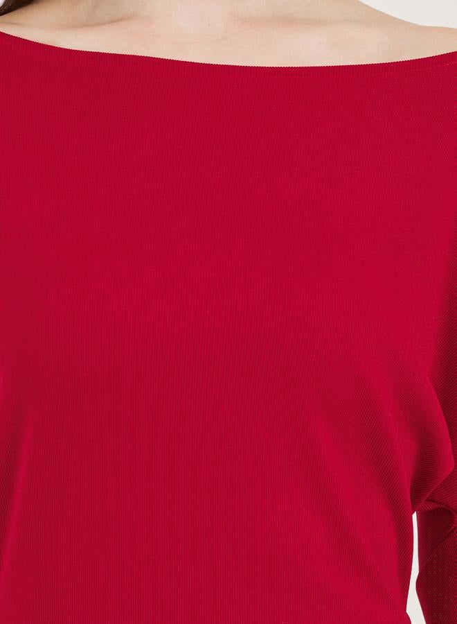 Styli Crimson Knit Midi Dress - Image 3