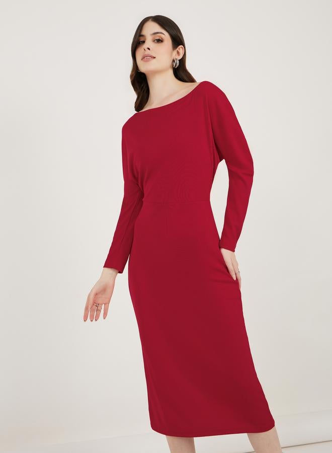 Styli Crimson Knit Midi Dress - Image 5