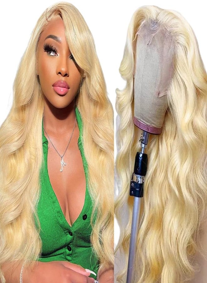 CUTE BEIN 28 Inch 613 Lace Front Wig Human Hair 200 Density,Body Wave Blonde Wig Human Hair 13x6 HD Lace Frontal Wig, Blonde Lace Front Wigs for Women Pre Plucked with Baby Hair - Image 1