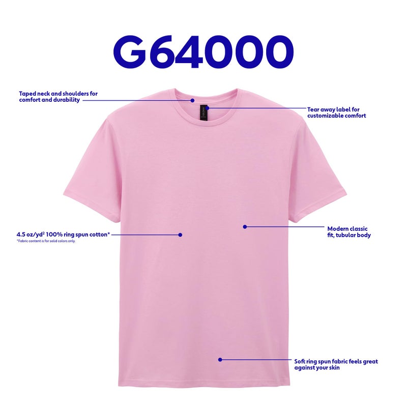 Gildan Unisex Adult Softstyle Cotton T-Shirt, Style G64000, Multipack, Daisy (2-Pack), Medium US - Image 3