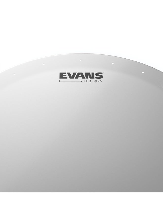 EVANS Evans Genera HD dry Snare Drum Head, 13” (White)– Coated Drum Head Made Using Two Plies of Film –Overtone Ring Controls Sustain – Small Vent Holes Eliminate Stray Harmonics –Great for Live and Studio - Image 2