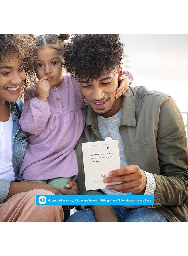 دبليو أف أف أو بطاقة تحية صوتية – بطاقة صوتية قابلة للتسجيل لمدة 60 ثانية مع إمكانية التشغيل – صورة قابلة للتخصيص – رسالة صوتية مخصصة للتهنئة بعيد الميلاد، الزفاف، الذكرى السنوية، والمناسبات الخاصة – باللون الأبيض - Image 5