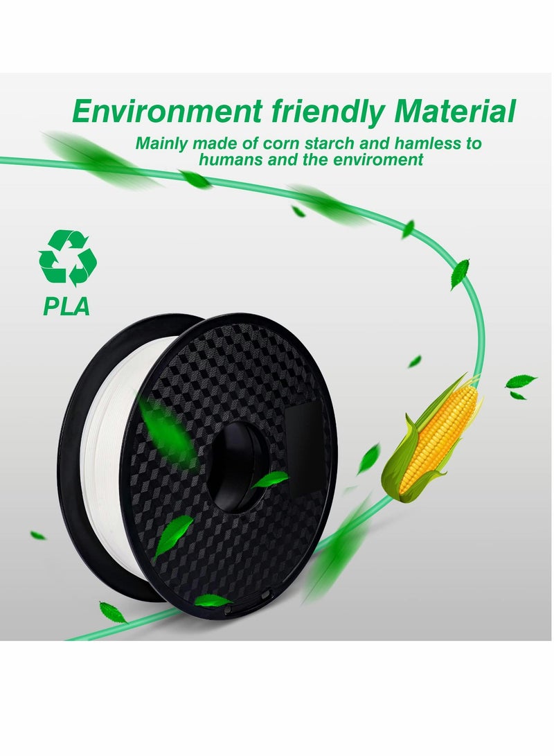 PLA 3D Printer Filament, Dimensional Accuracy +/- 0.03 mm, 1 kg Spool(2.2lbs), 1.75 mm（White） - Image 3