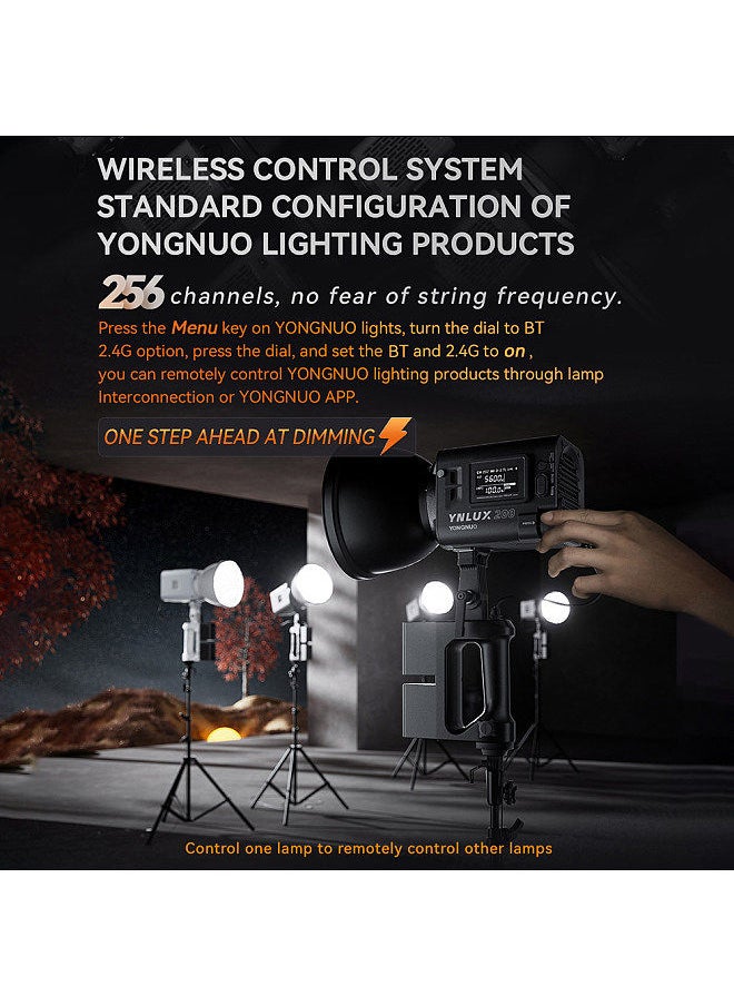 YONGNUO YONGNUO YNLUX200 Handheld LED Video Light 200W High Power Photography Light 5600K Color Temperature  - Image 4