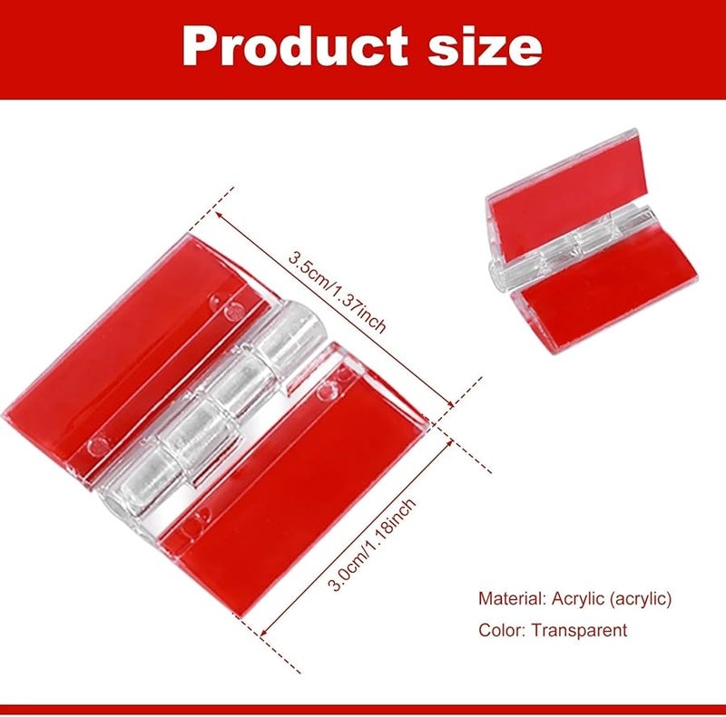 40Pcs Clear Acrylic Self Adhesive Foldable Hinges For Cabinet Drawer Jewelry Box - Image 3