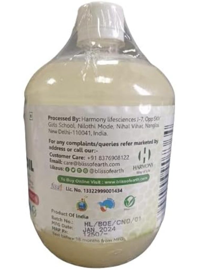 BLISS OF EARTH Extra Virgin Certified Organic Coconut Oil 1ltr Cold Pressed Unrefined Pure for Cooking - Image 3