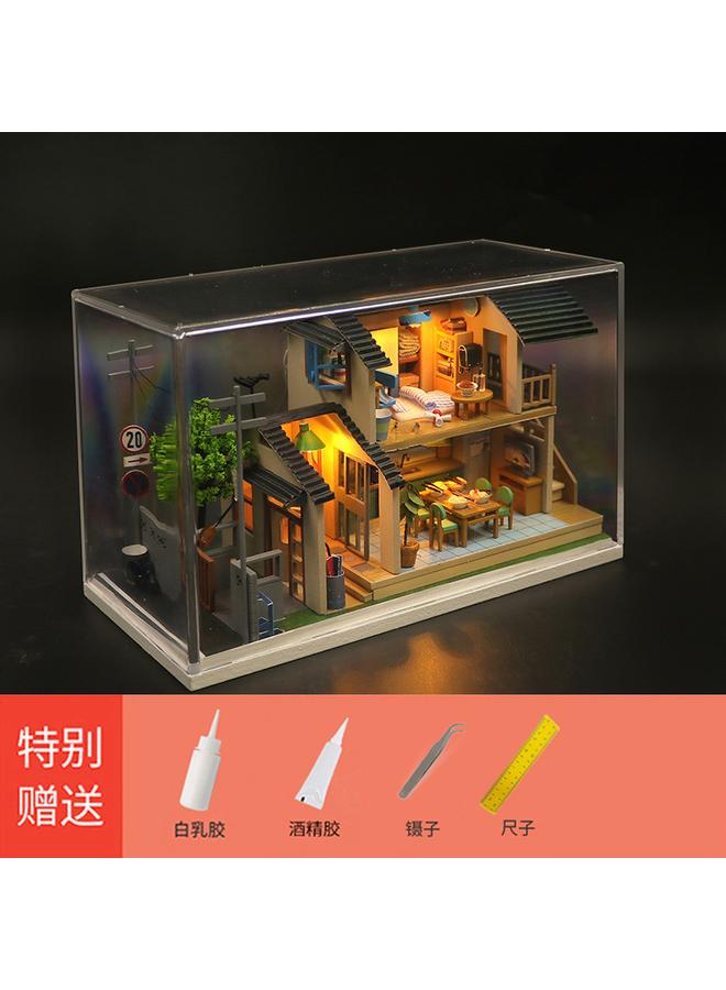 Bluejw Diy Cabin Japanese Mini Villa Handmade Assembled Yamano Villa Japanese Simple Tatami Mini Doll House - Image 1