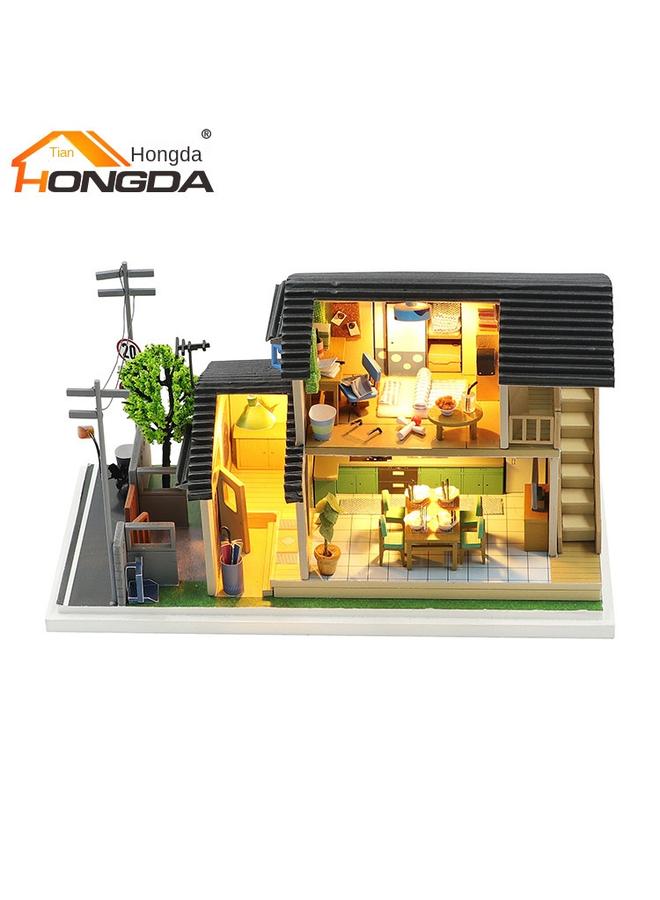 Bluejw Diy Cabin Japanese Mini Villa Handmade Assembled Yamano Villa Japanese Simple Tatami Mini Doll House - Image 2