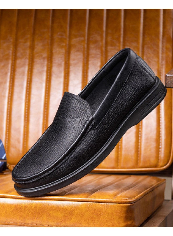 Old Man'S Head Top-grain Lamb Leather】men's Leather Shoes - Business Casual Slip-ons For Spring & Autumn - Dad Shoes For Middle-aged & Elderly Gentlemen - Image 1