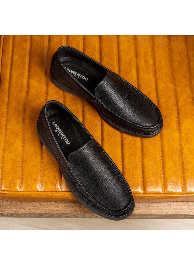 Old Man'S Head Top-grain Lamb Leather】men's Leather Shoes - Business Casual Slip-ons For Spring & Autumn - Dad Shoes For Middle-aged & Elderly Gentlemen - Image 3