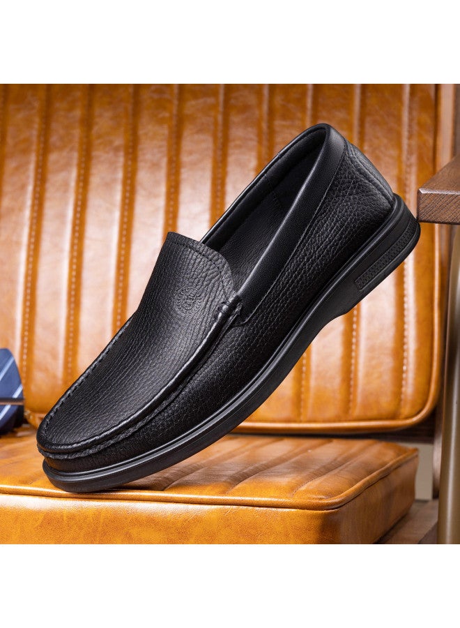 Old Man'S Head Top-grain Lamb Leather】men's Leather Shoes - Business Casual Slip-ons For Spring & Autumn - Dad Shoes For Middle-aged & Elderly Gentlemen - Image 2