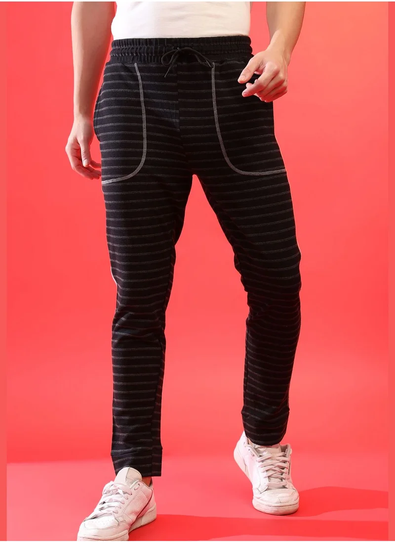 Campus Sutra Striped Jogger