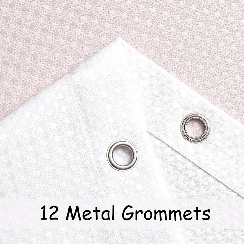 Central Park Pink Ombre Waffle Weave Shower Curtain Water Resistant Decorative White to Blush Pink Gradient Print Bathroom Spa Hotel Fabric Shower Curtain Liner with 12 Grommets, 70"x72" - Image 3