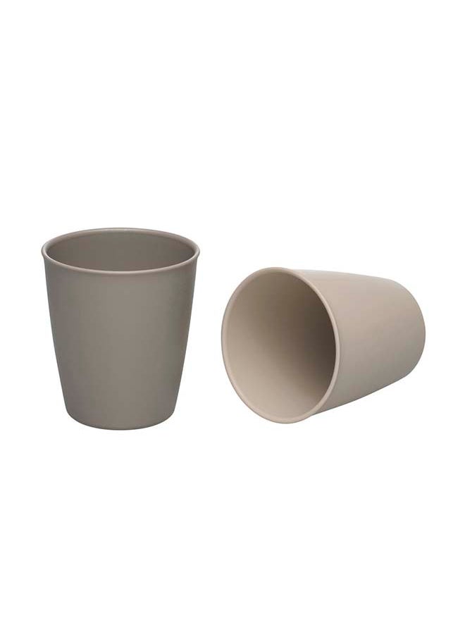 nip Drinking Beaker, Stackable, Extra-Light And Ergonomic, Break-Proof, Microwave And Dishwasher Friendly, Bio-Based Plastic, Grey 2 Pcs  - Image 1