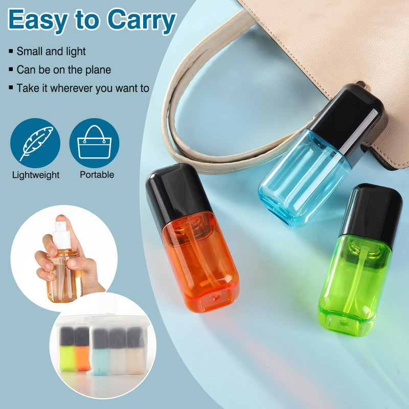 Dymoece Travel Spray Bottle 3 Pack 2.7oz/80ml Portable Plastic Small Spray Bottles Refillable Mini Spray Bottle Empty Fine Mist Spray Bottles for Makeup Removers, Perfume, Essential Oils Toners Rose Waters - Image 5