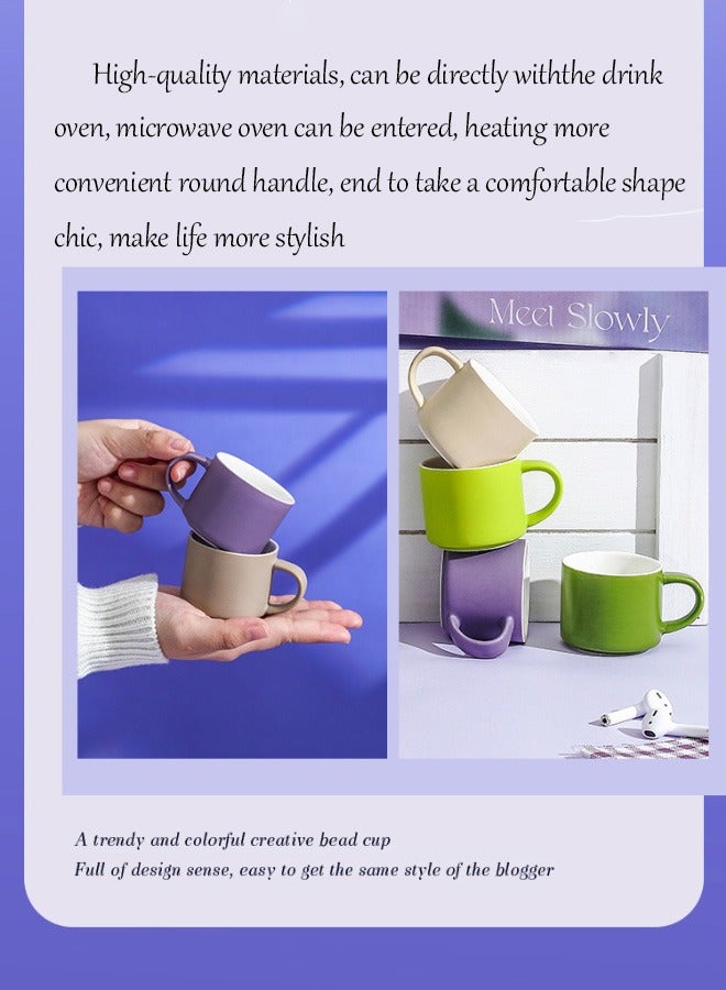 SUCITY AHAKAC Meet Slowly 5-pack of 5-color Coffee Cups And Ceramic Water Cups Gift Set - Image 4