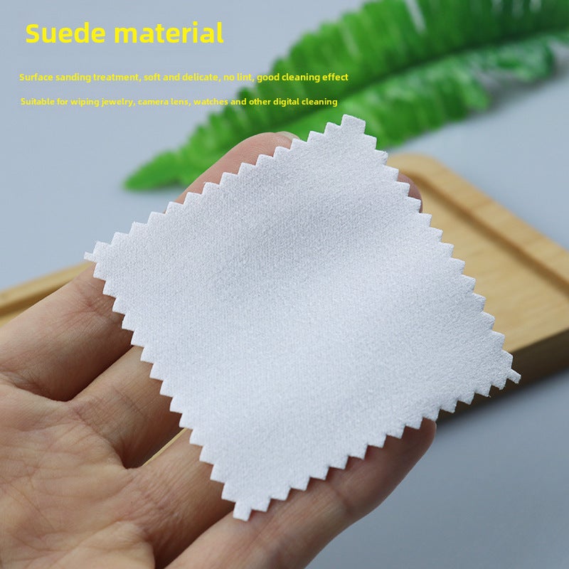 Generic Ultrafine Fiber Glasses Cloth for Jewelry Cleaning 6*6cm white suede cloth (bulk) 