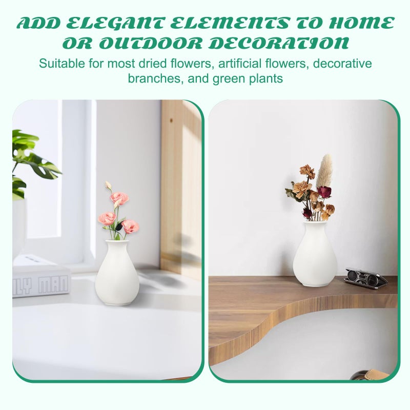 Rainmae 15 Pack White Ceramic Bud Vases Bulk, 3.9 Inch Premium Boho Small Flower Vases White Ceramic Vases for Centerpieces for Pampas Garss Dry Flowers Home Wedding Table Decor - Image 4