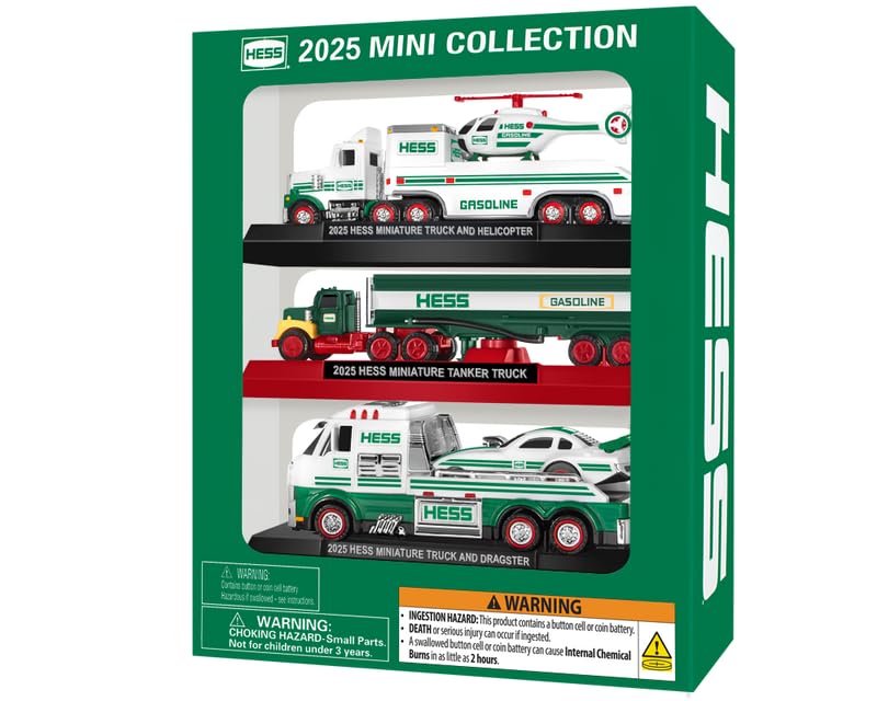 Hess 2025 Mini Collection Limited Edition 5in1 Miniature Toy Trucks Trailers with Lights Moving Parts Display Bases - Image 1