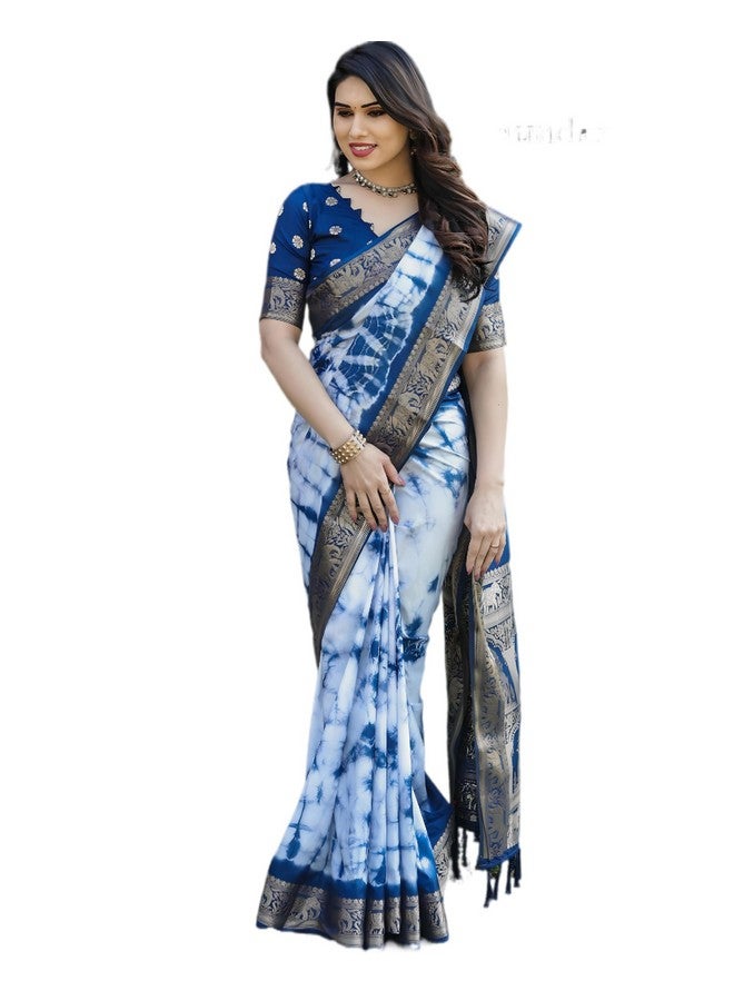 Pure Sibory Soft Dola Silk Saree with Zari Weaving Border & Rich Pallu  - Image 1