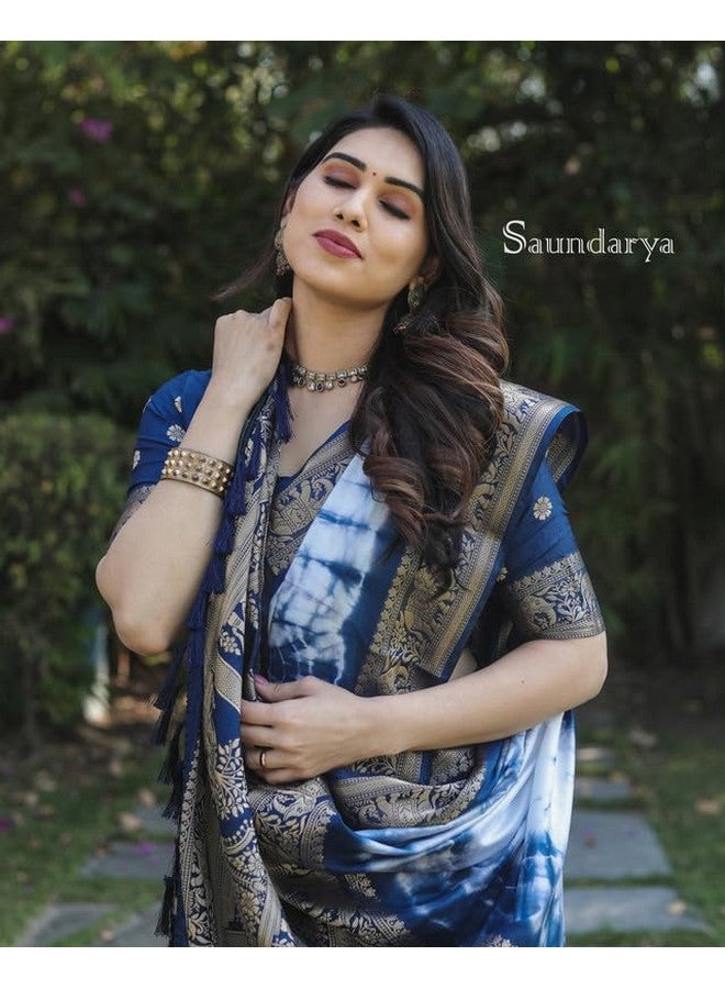 Pure Sibory Soft Dola Silk Saree with Zari Weaving Border & Rich Pallu  - Image 5