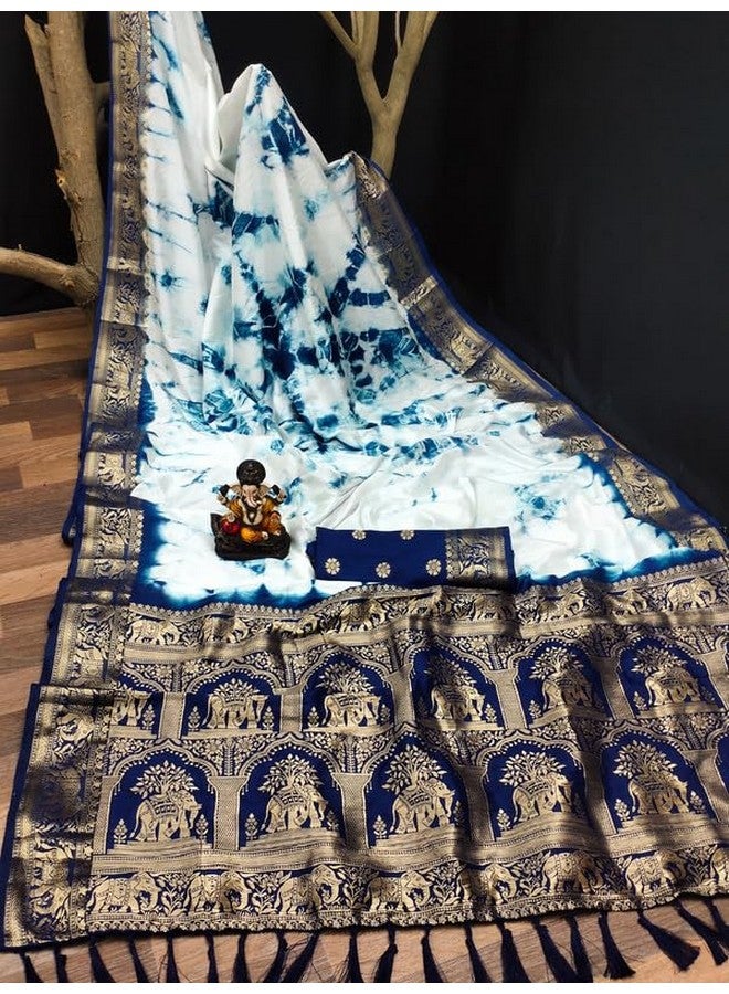 Pure Sibory Soft Dola Silk Saree with Zari Weaving Border & Rich Pallu  - Image 4