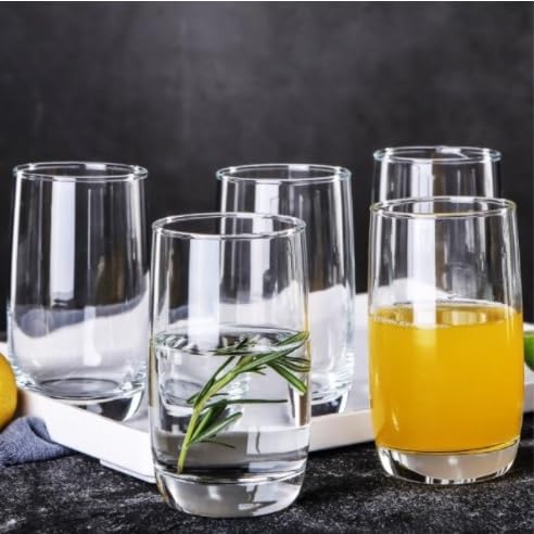 WRINGO 250 ML Water Glasses Transparent Long Glass Lead-Free Crystal Tumblers for Water, Juice, Beer, Cocktail and Mixed Drinks Glass Set of (6) for Kitchen,Party, Gift Use (WR-07) - Image 4