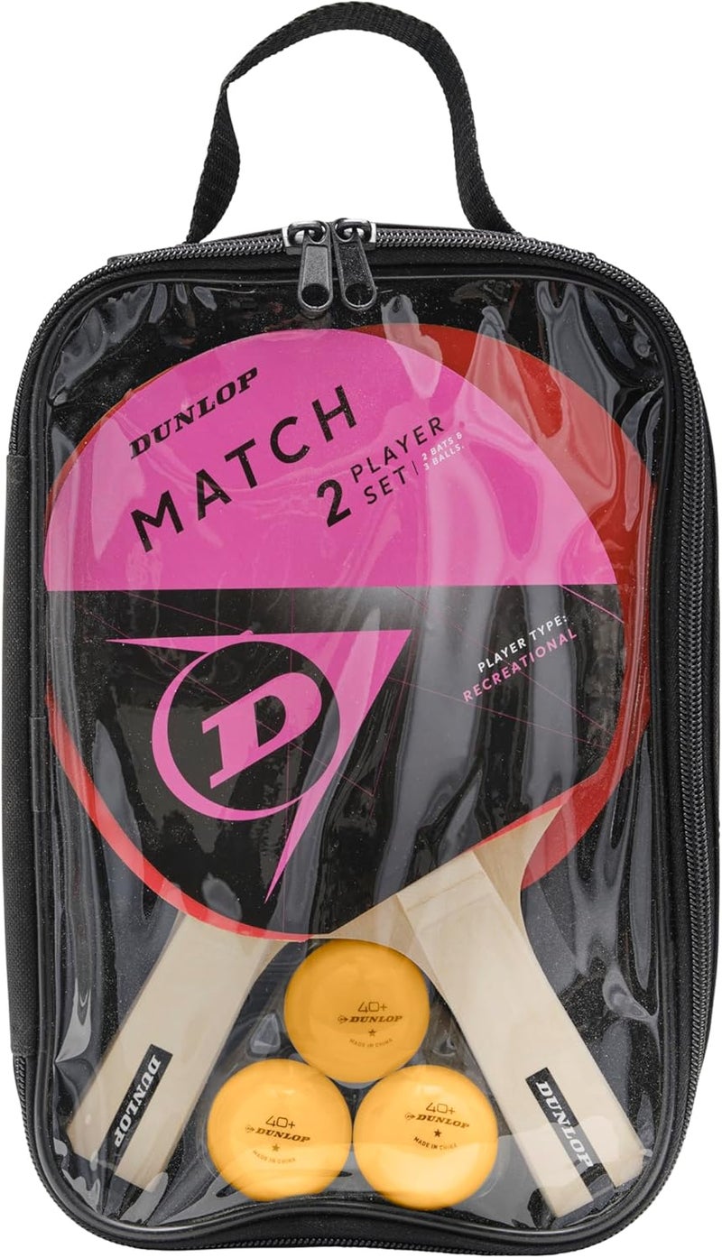 DUNLOP طقم تنس طاولة دنهوب ماتش 2 لاعب مع حقيبة حمل - Image 1